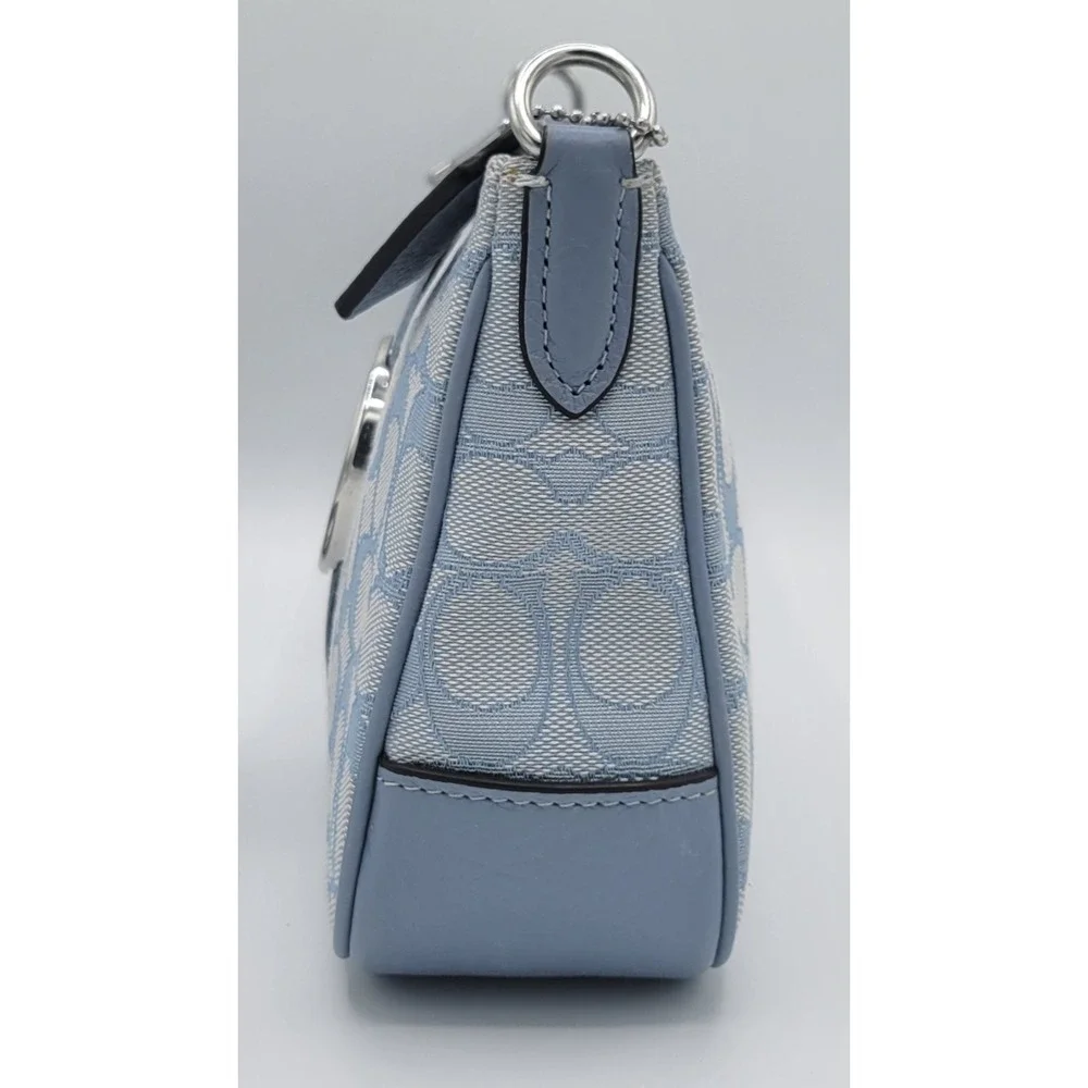 COACH Lonnie Crossbody Baguette Bag Signature Jacquard Marble/Blue Style 8306